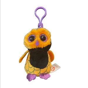 TY Beanie Boo Halloweenie Beanies mini boo key clip, retired Screech the Owl
